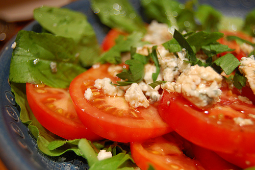 Home grown aragula & tomato salad