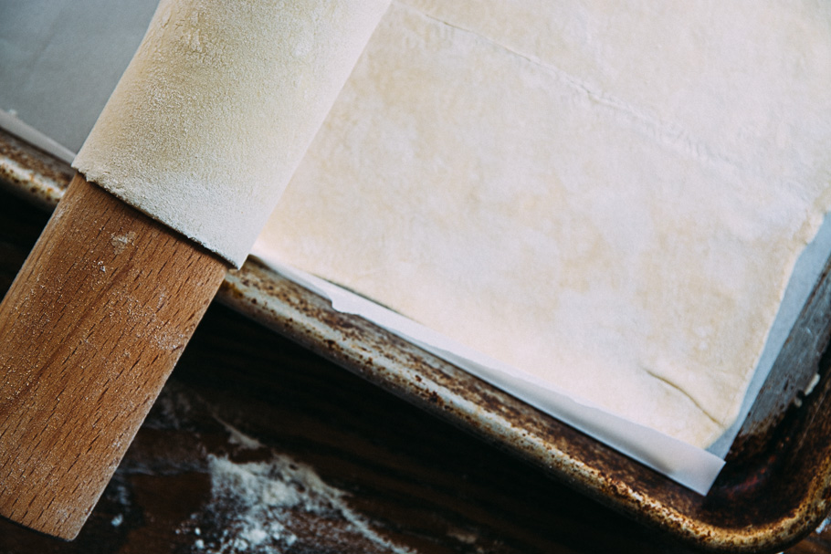 roll the sheet into the pan